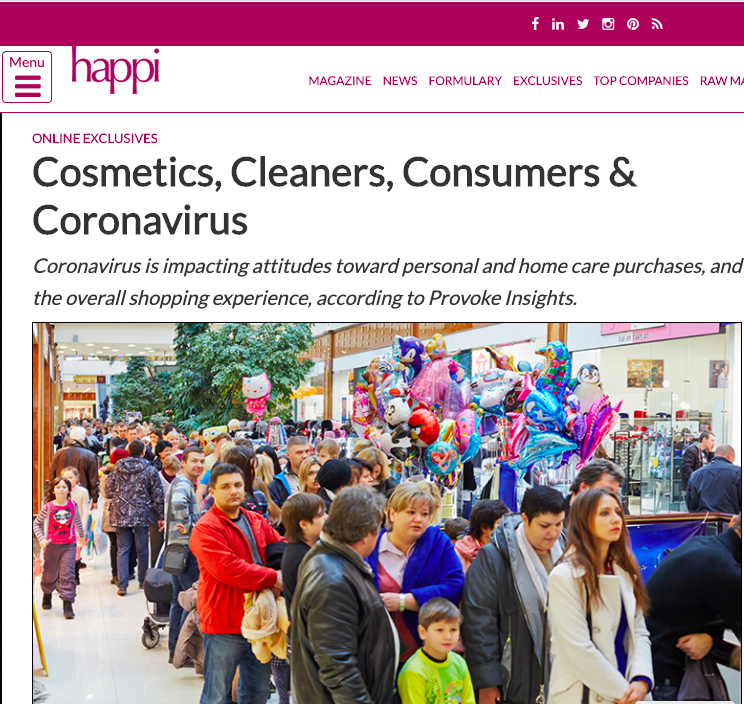 Cosmetics, Cleaners, Consumers, & Coronavirus – Happi