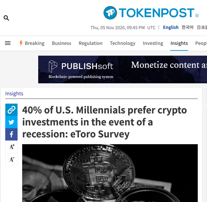 40% of U.S. Millennials prefer crypto investments… – TokenPost