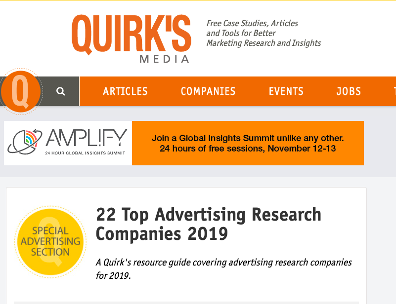 22 Top Advertising Research Companies 2019 – Quirk’s Media