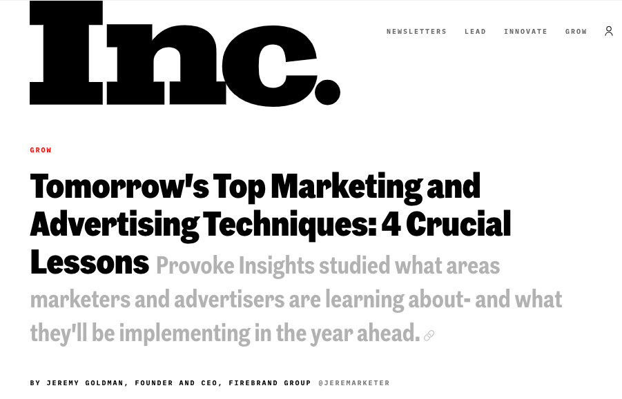 Top Marketing and Advertising Techniques… – Inc.
