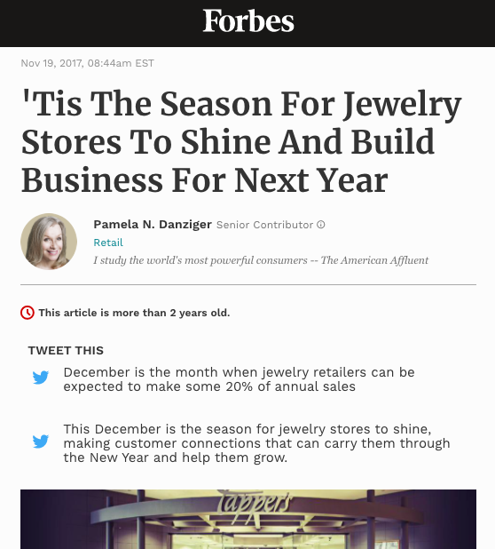 ‘Tis The Season For Jewelry Stores To Shine… – Forbes