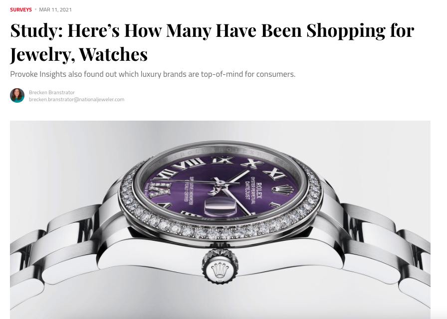 Here’s How Many Have Been Shopping for Jewelry, Watches – National Jeweler