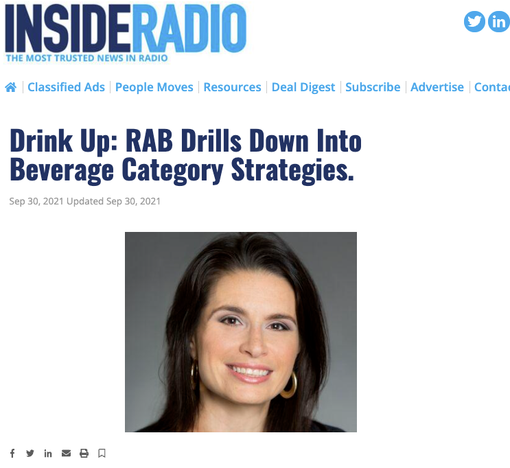 Drink Up: RAB Drills Down Into Beverage Category Strategies – InsideRadio