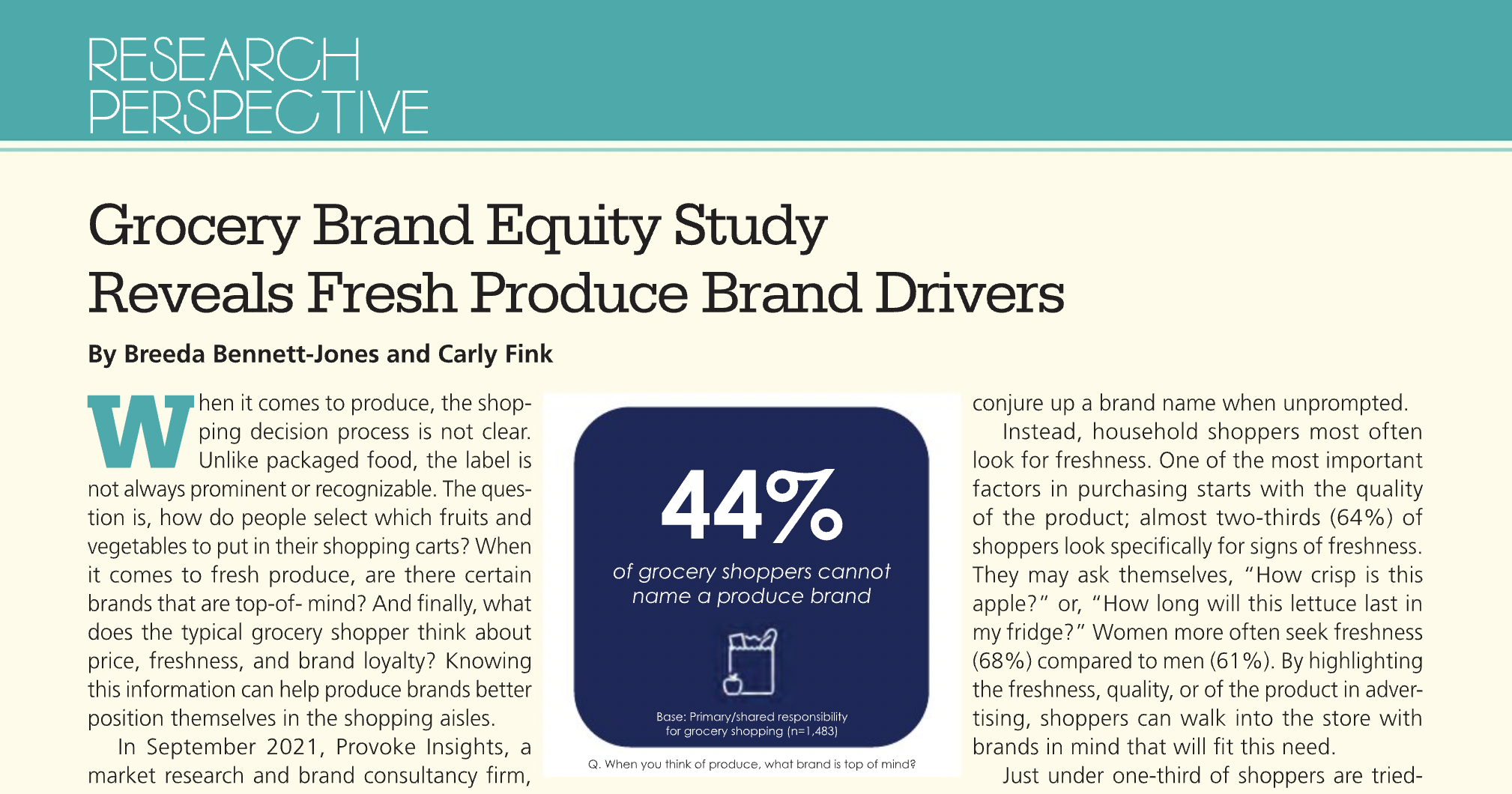 Grocery Brand Equity Study Reveals Fresh Produce Brand Drivers – Produce Business