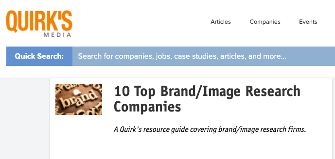 Provoke Insights Among Quirk’s 10 Top Brand Research Companies