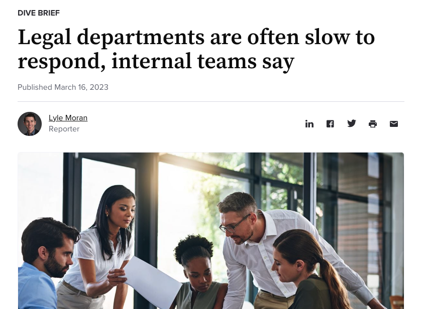 Legal departments are often slow to respond, internal teams say
