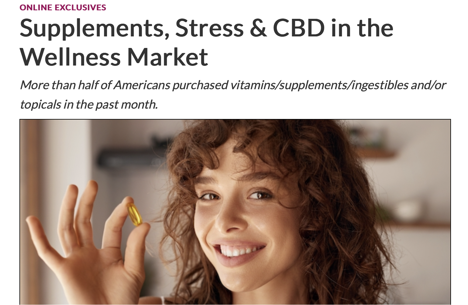 Supplements, Stress & CBD in the Wellness Market