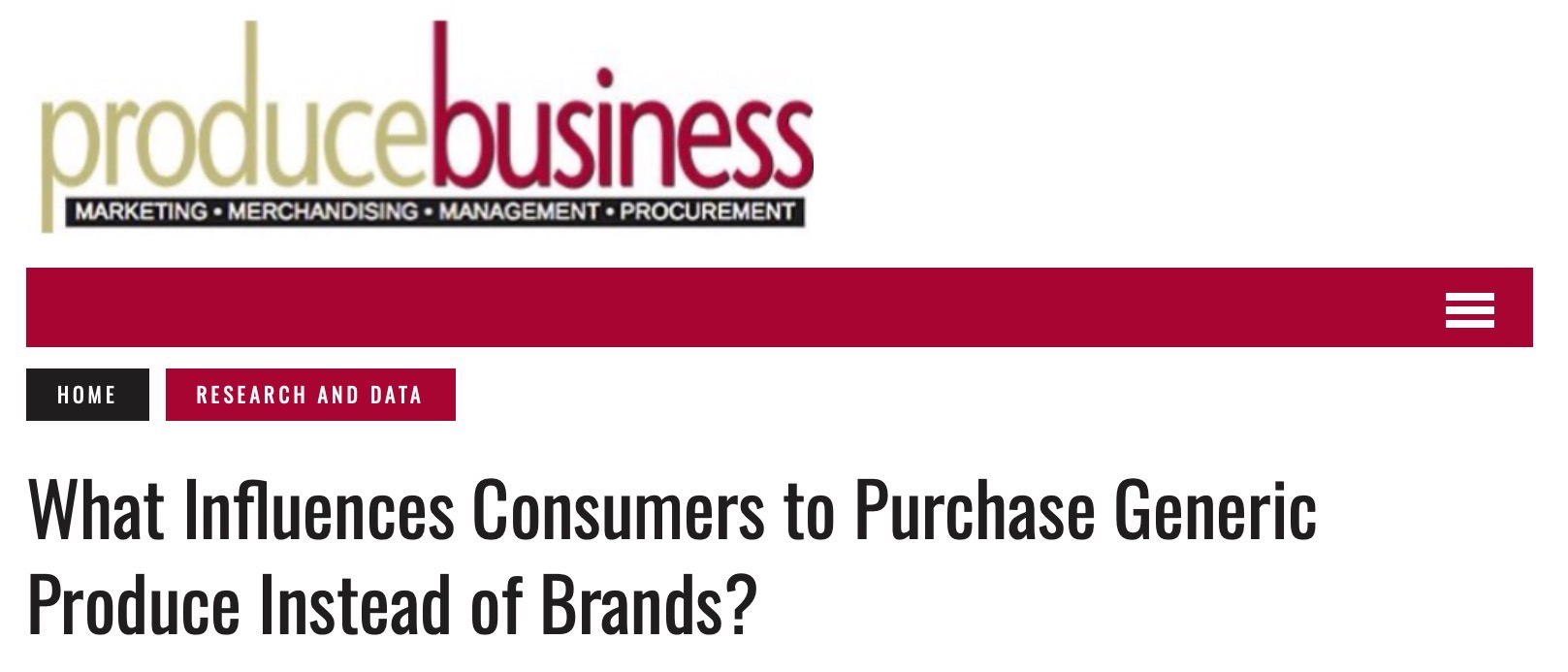What Influences Consumers to Purchase Generic Produce Instead of Brands?